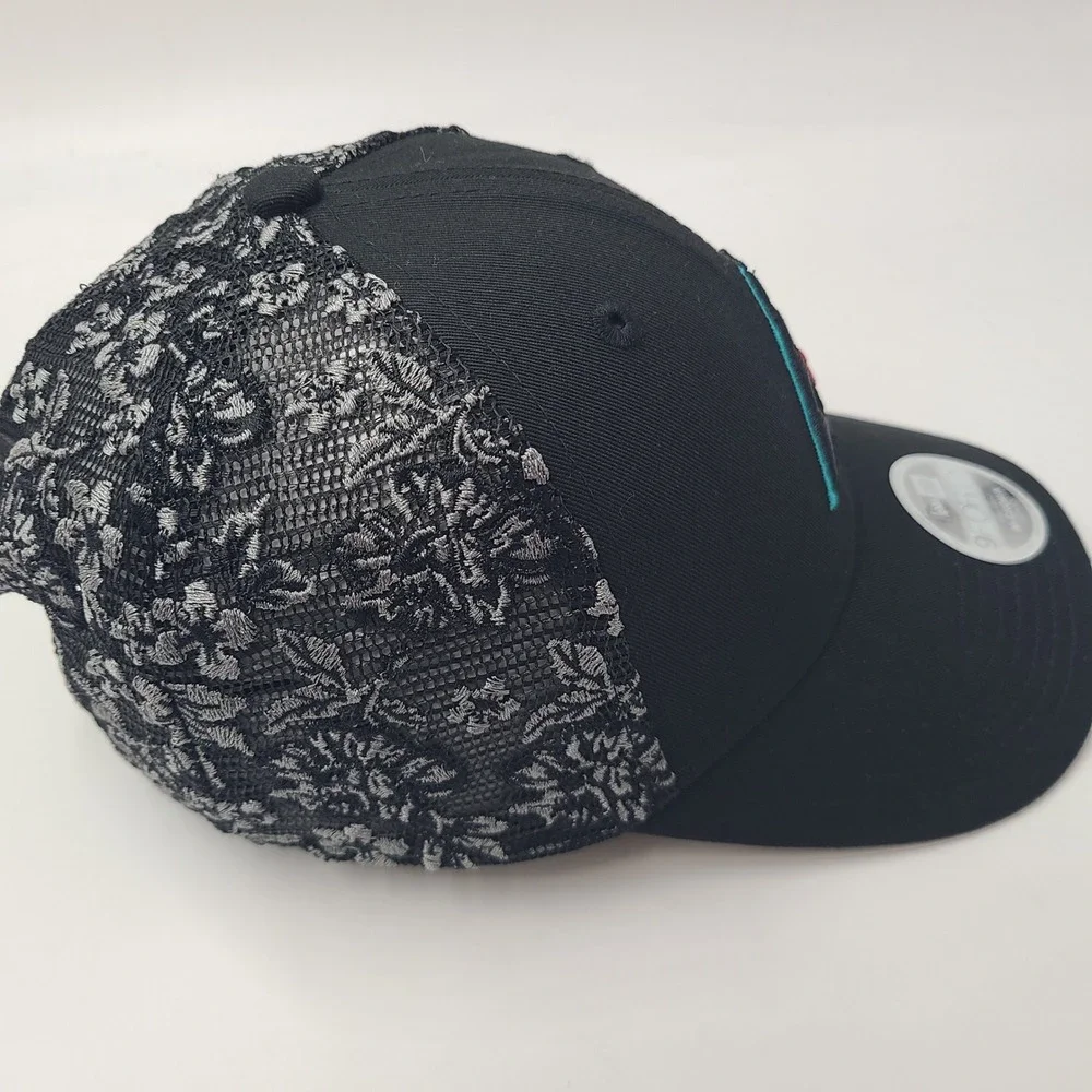 Women Arizona Diamondbacks Hat Snapback Mesh New Era 9Forty Black Floral M-Crown